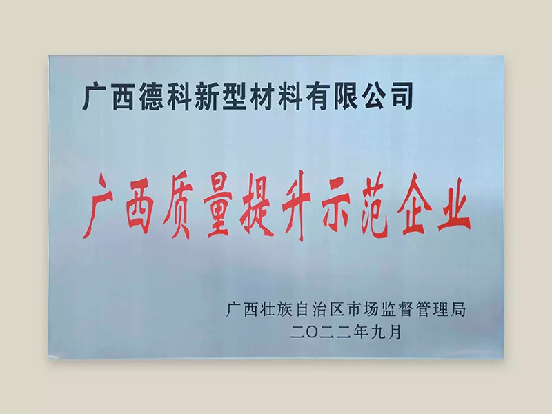 2022广西质量提升示范企业